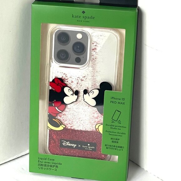 COPY - Kate Spade Disney 15 PRO MAX Case Minnie Mickey Liquid Red Glitter 6.7 B… - Picture 2 of 5
